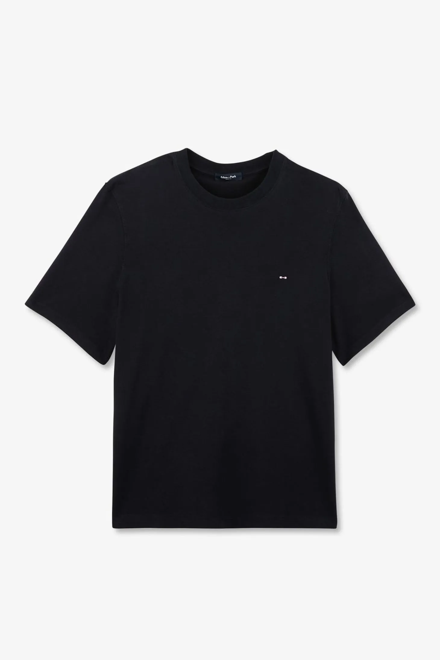 T-Shirt Bleu Fonce Uni A Manches Courtes