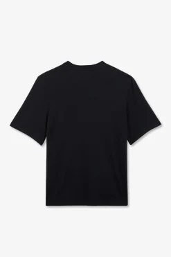 T-Shirt Bleu Fonce Uni A Manches Courtes
