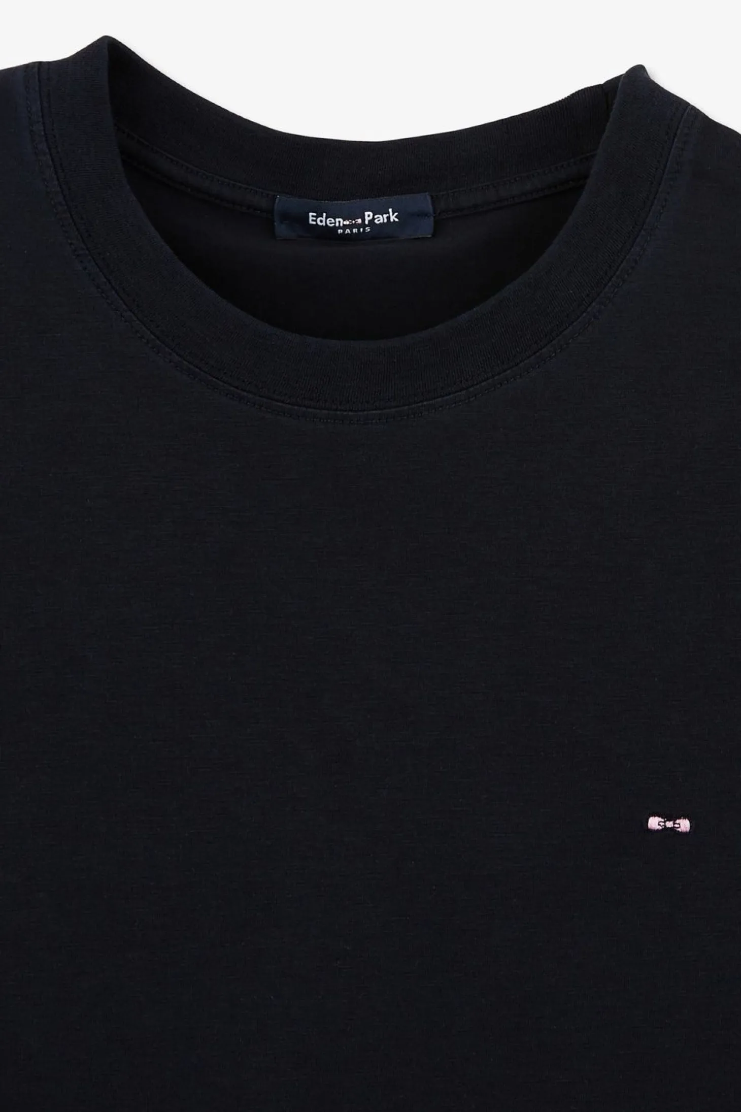 T-Shirt Bleu Fonce Uni A Manches Courtes