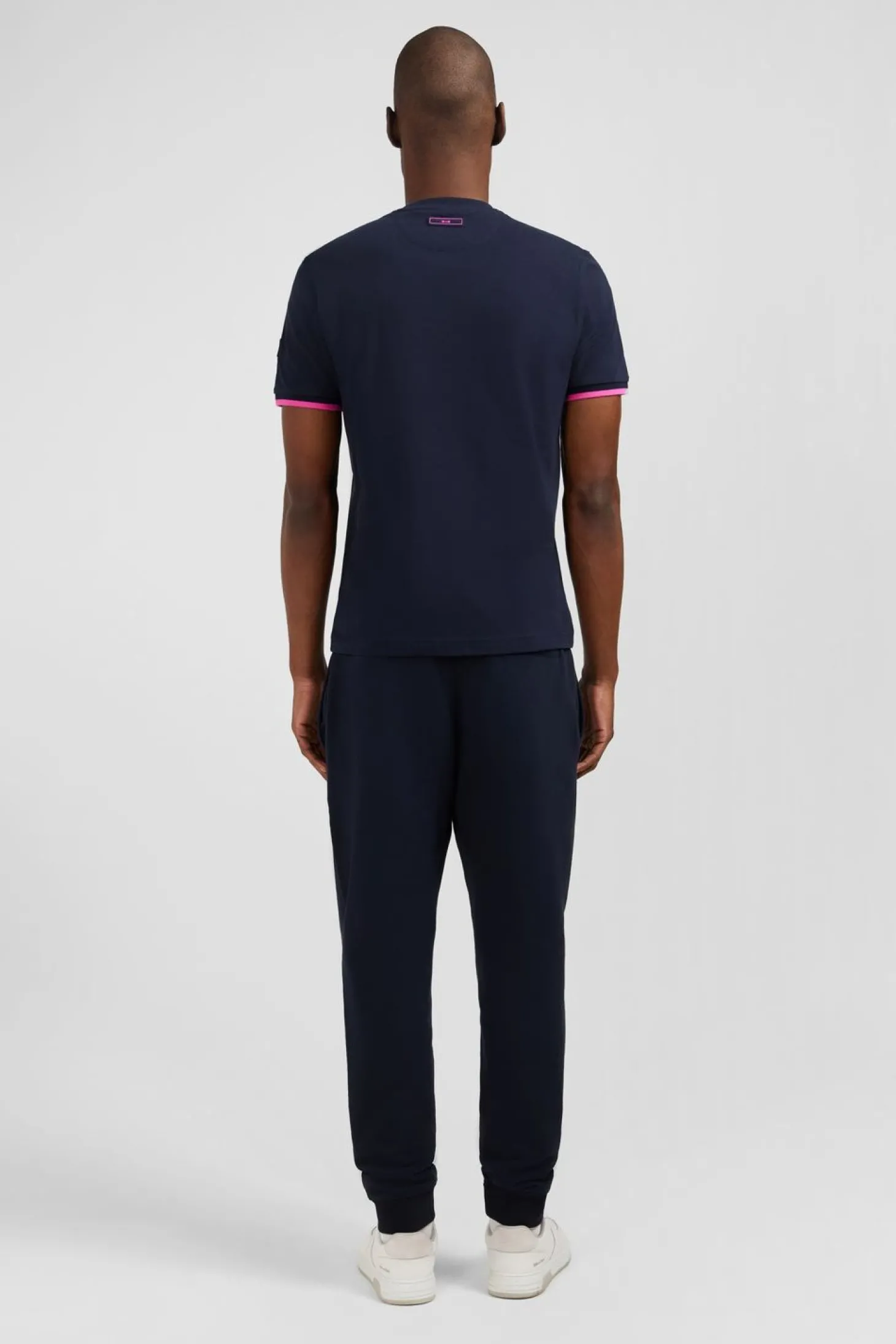 T-Shirt Bleu Marine A Broderie Eden Park Bicolore
