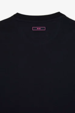 T-Shirt Bleu Marine A Broderie Eden Park Bicolore