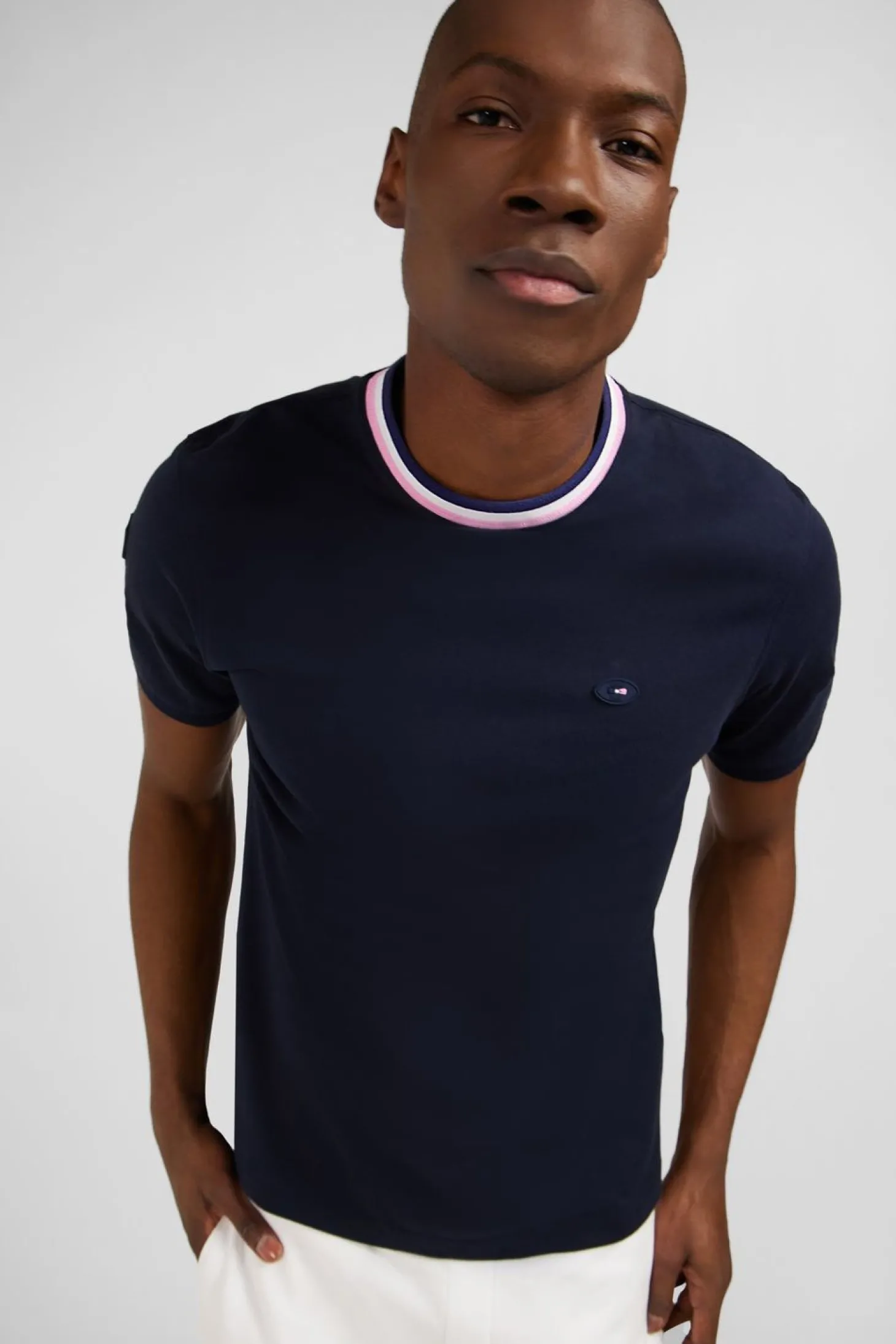 T-Shirt Bleu Marine A Coq Xv De France Au Dos