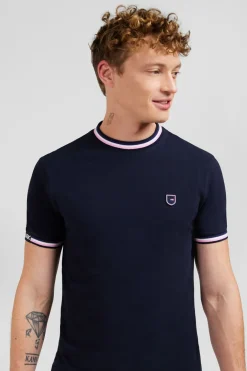 T-Shirt Bleu Marine A Manches Courtes