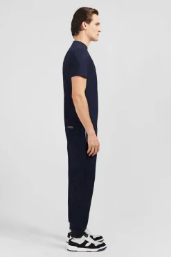 T-Shirt Bleu Marine A Manches Courtes