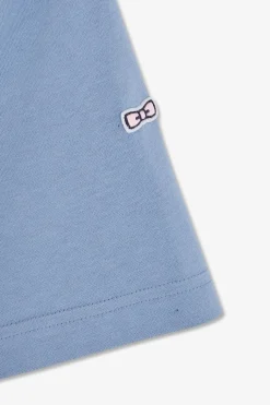 T-Shirt Bleu Uni A Manches Courtes