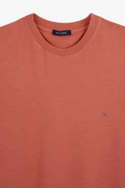 T-Shirt Brique Uni A Manches Courtes