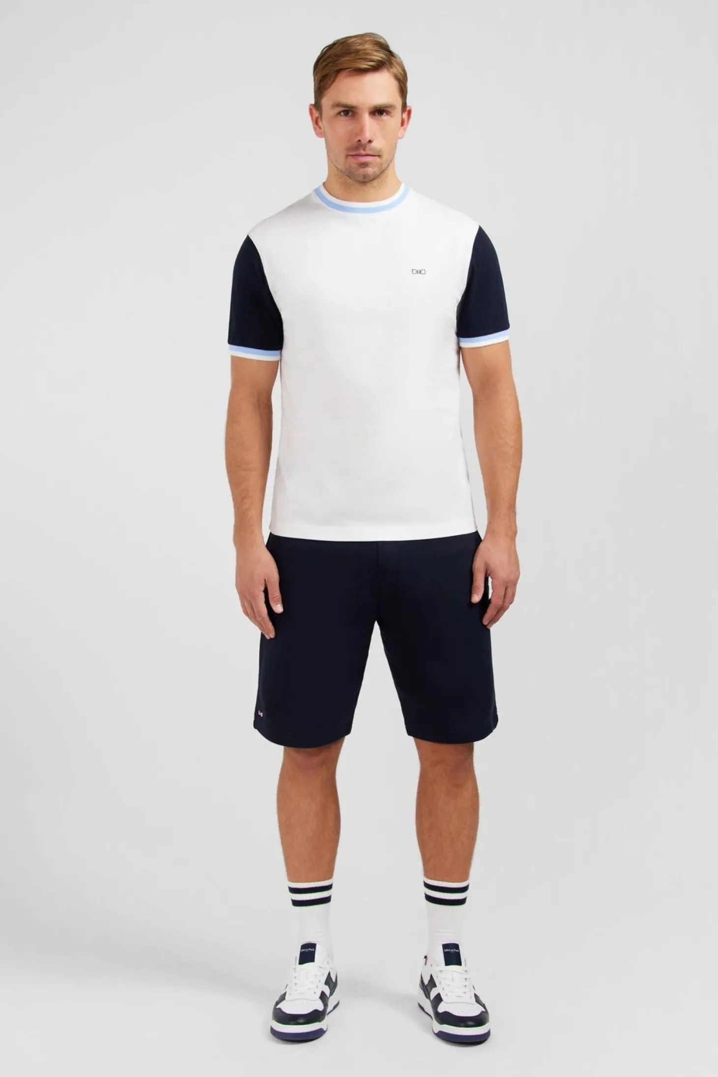 T-Shirt Colorblock Blanc A Inscription Eden Park French Flair