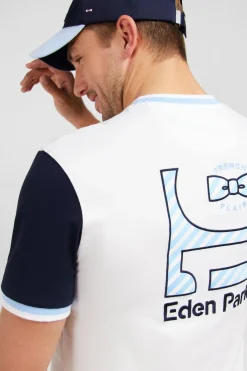 T-Shirt Colorblock Blanc A Inscription Eden Park French Flair