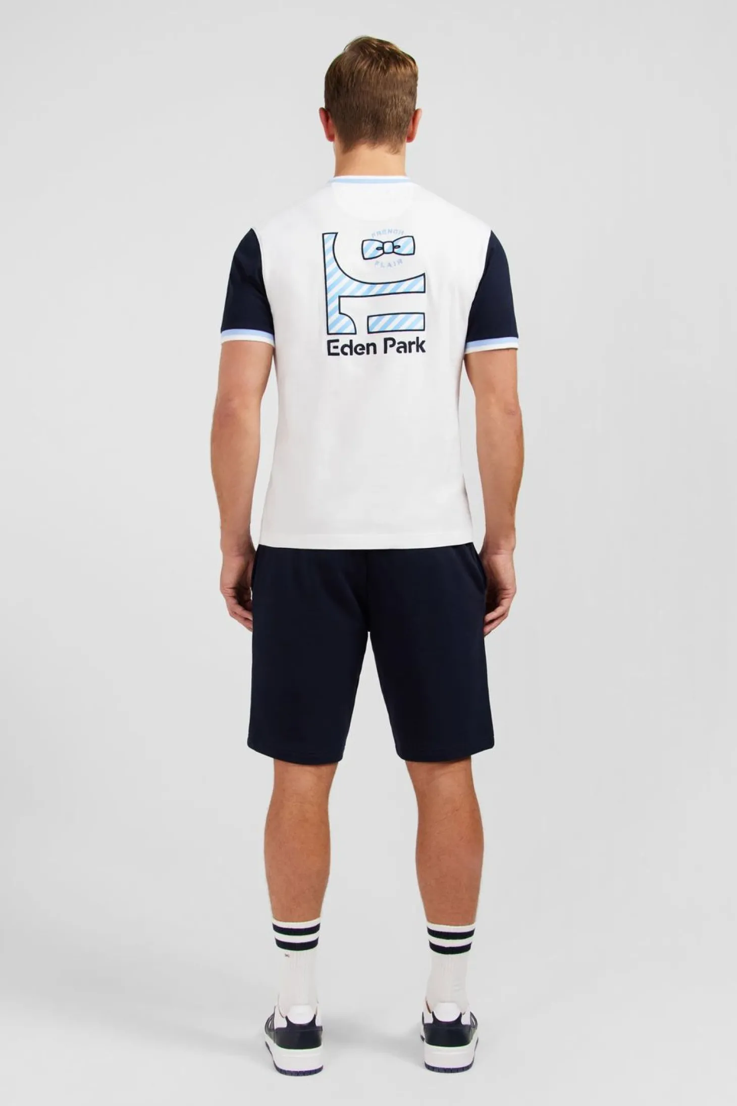 T-Shirt Colorblock Blanc A Inscription Eden Park French Flair