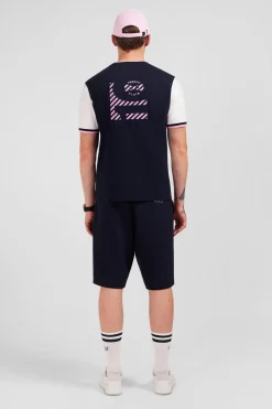 T-Shirt Colorblock Bleu A Inscription Eden Park French Flair