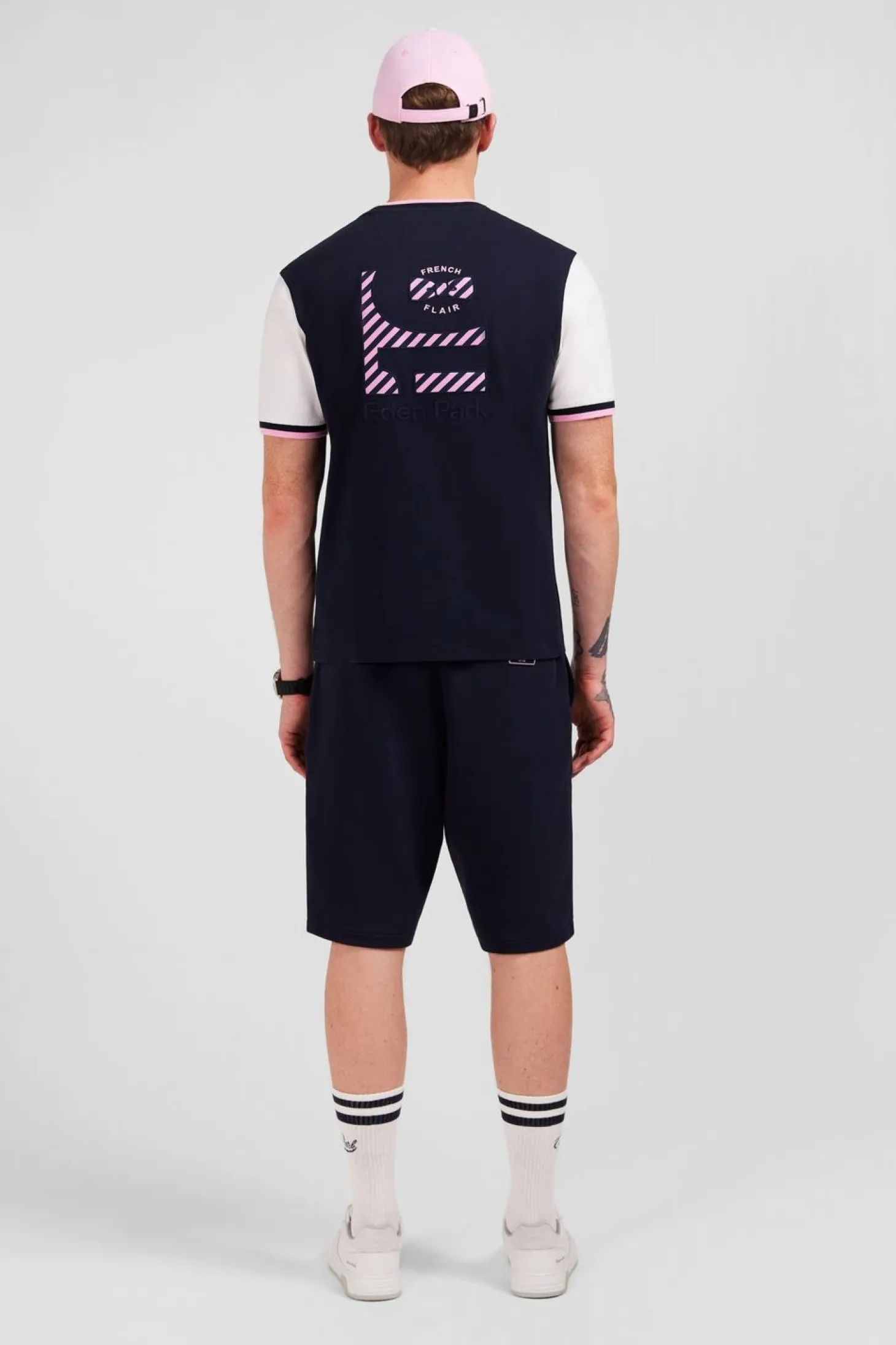 T-Shirt Colorblock Bleu A Inscription Eden Park French Flair