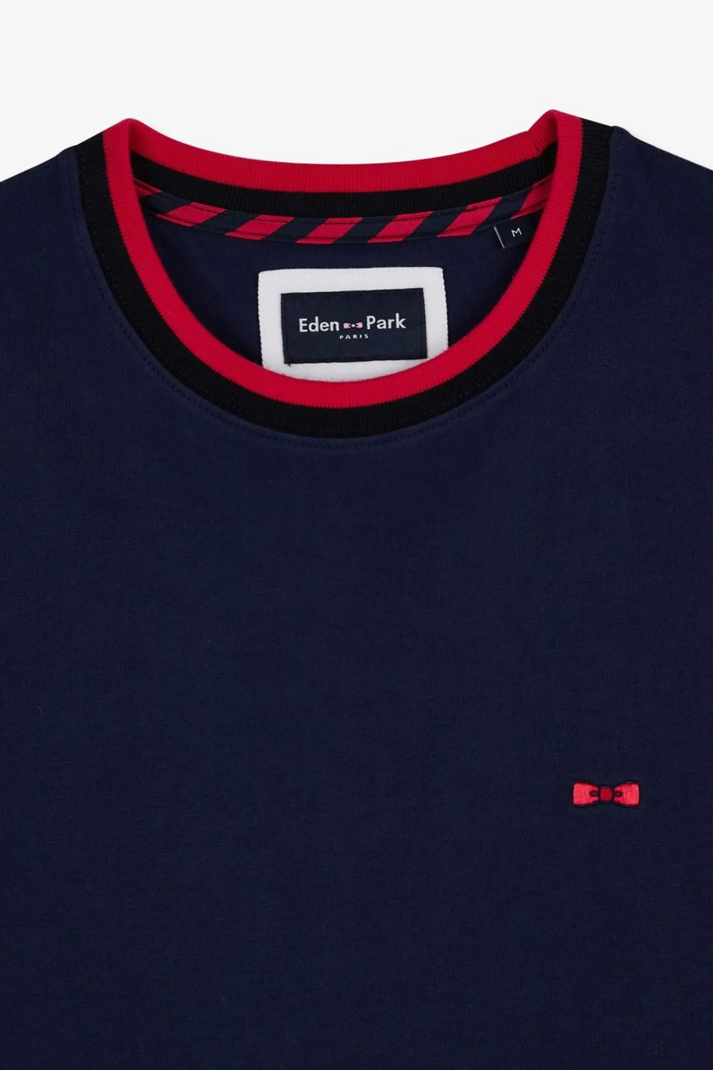 T-Shirt Colorblock Bleu Fonce A Inscription Eden Park French Flair