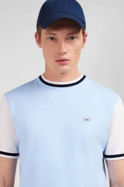 T-Shirt Colorblock Bleu Marine A Inscription Eden Park French Flair