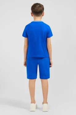 T-Shirt Col Rond Raye Eden Park Bleu En Coton Stretch