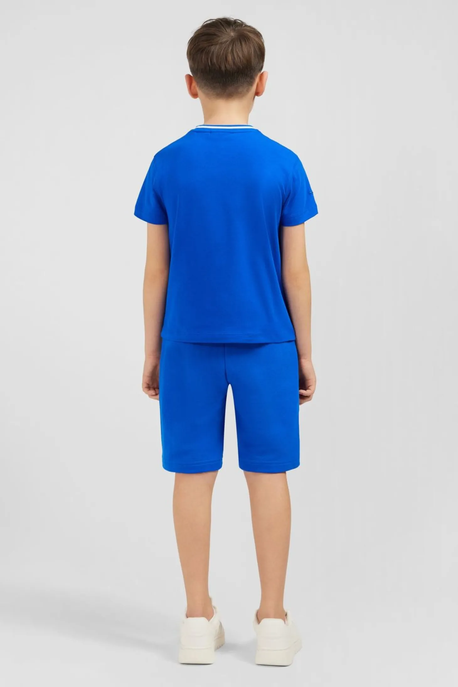 T-Shirt Col Rond Raye Eden Park Bleu En Coton Stretch