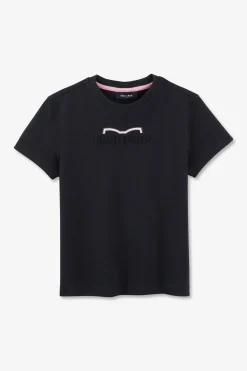 T-Shirt Debosse Eden Park Marine En Jersey Coton