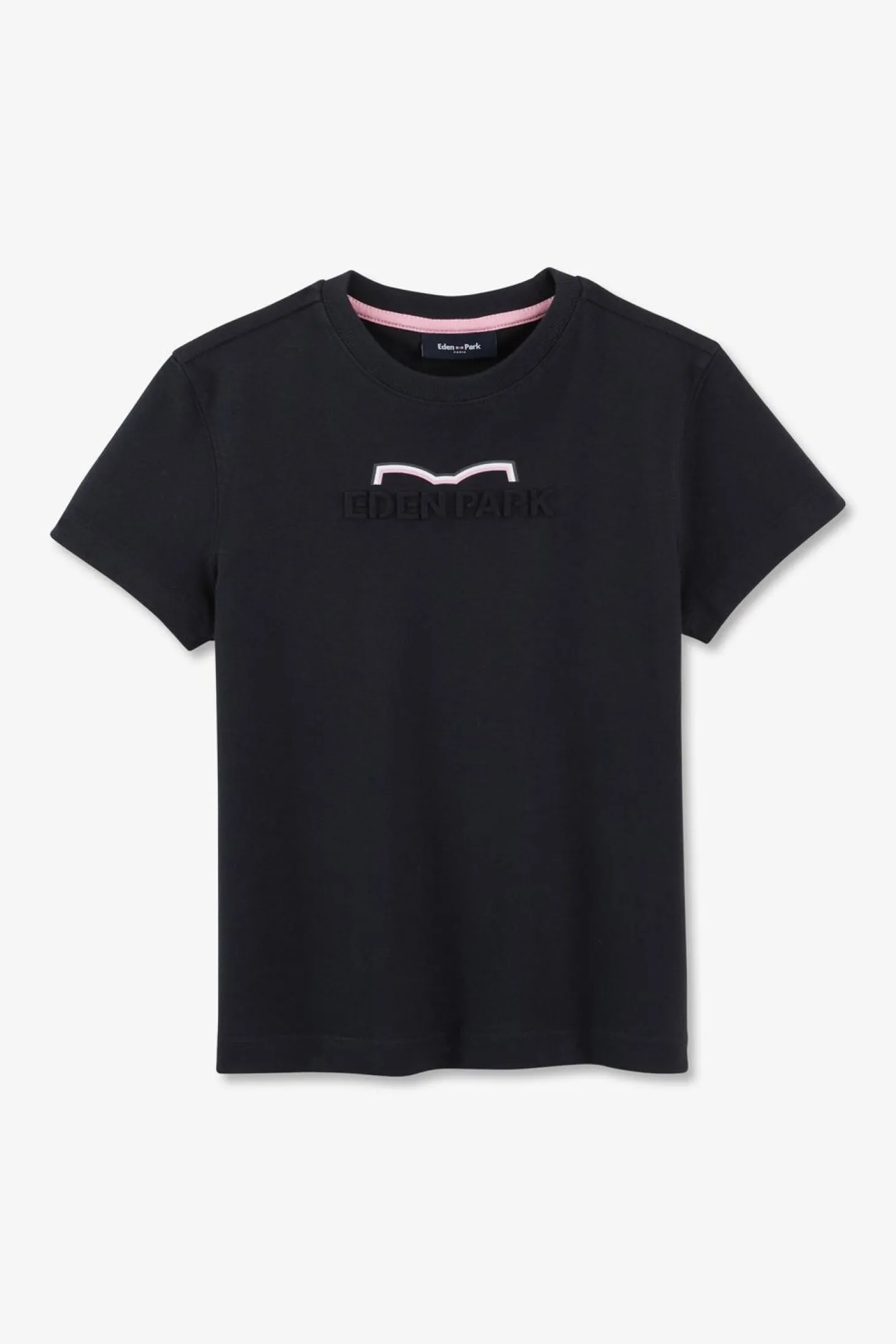 T-Shirt Debosse Eden Park Marine En Jersey Coton