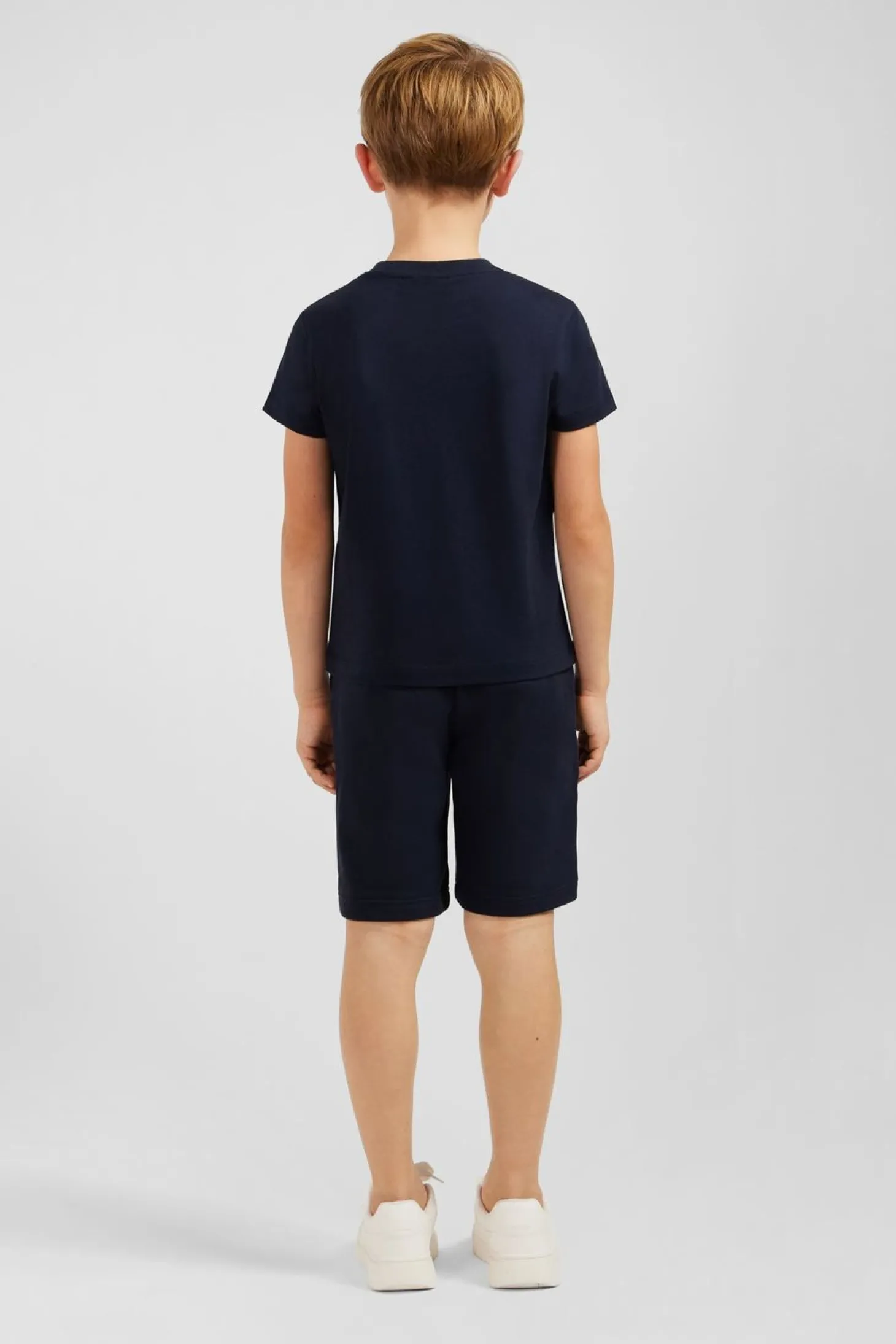 T-Shirt Debosse Eden Park Marine En Jersey Coton