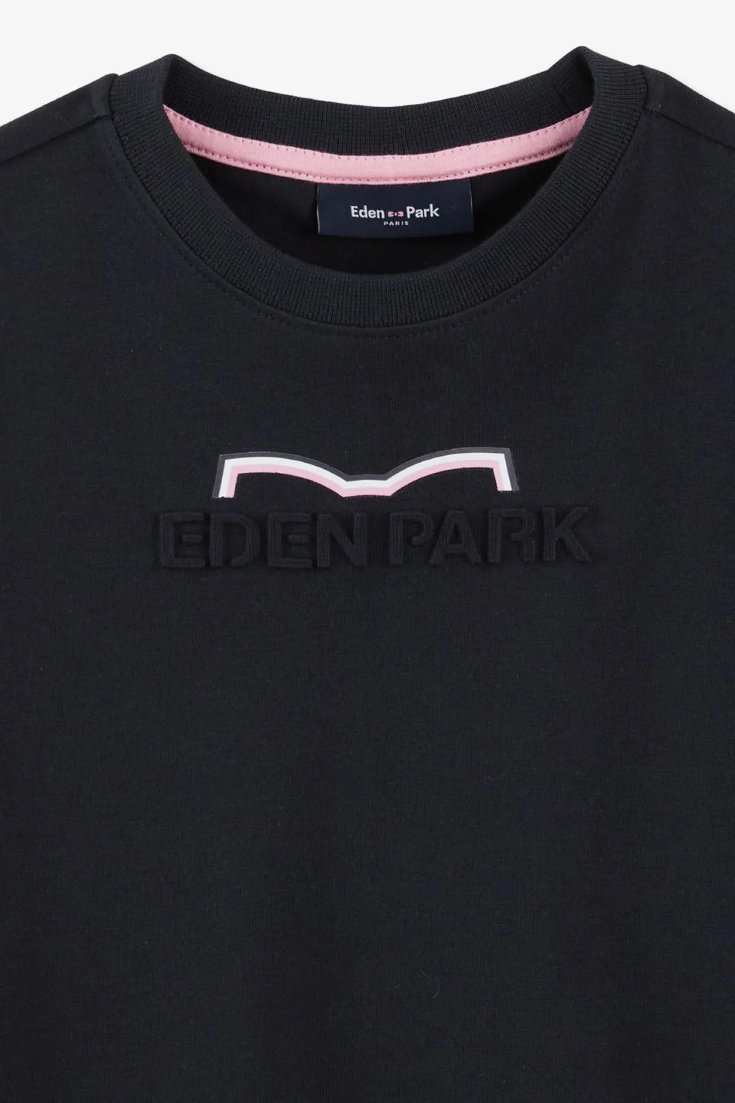 T-Shirt Debosse Eden Park Marine En Jersey Coton