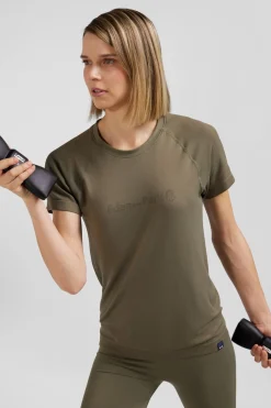 T-Shirt De Sport Manches Courtes A Details Cercles Kaki