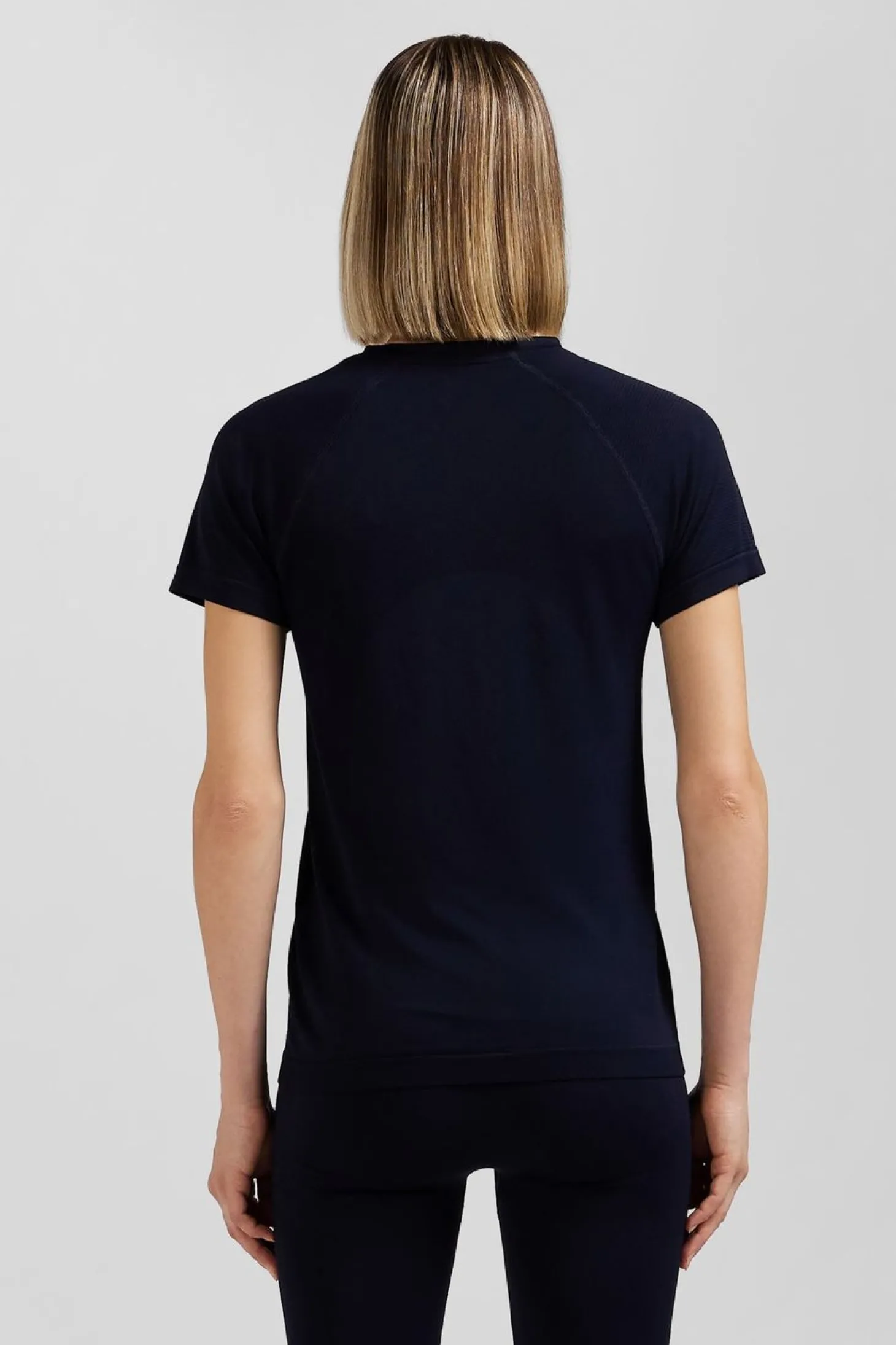 T-Shirt De Sport Manches Courtes A Details Cercles Bleu Marine