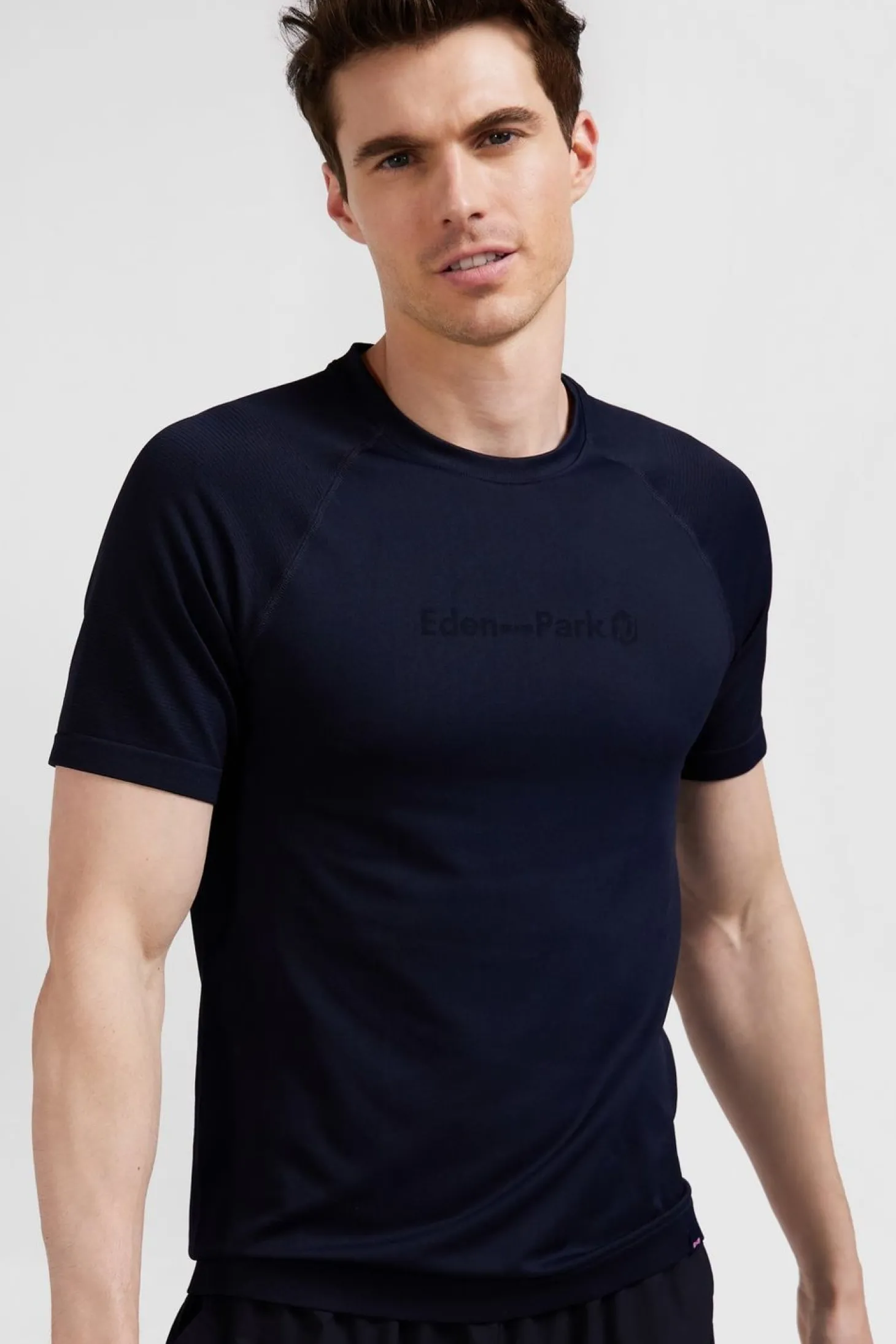 T-Shirt De Sport Manches Courtes A Details Cercles Bleu Marine