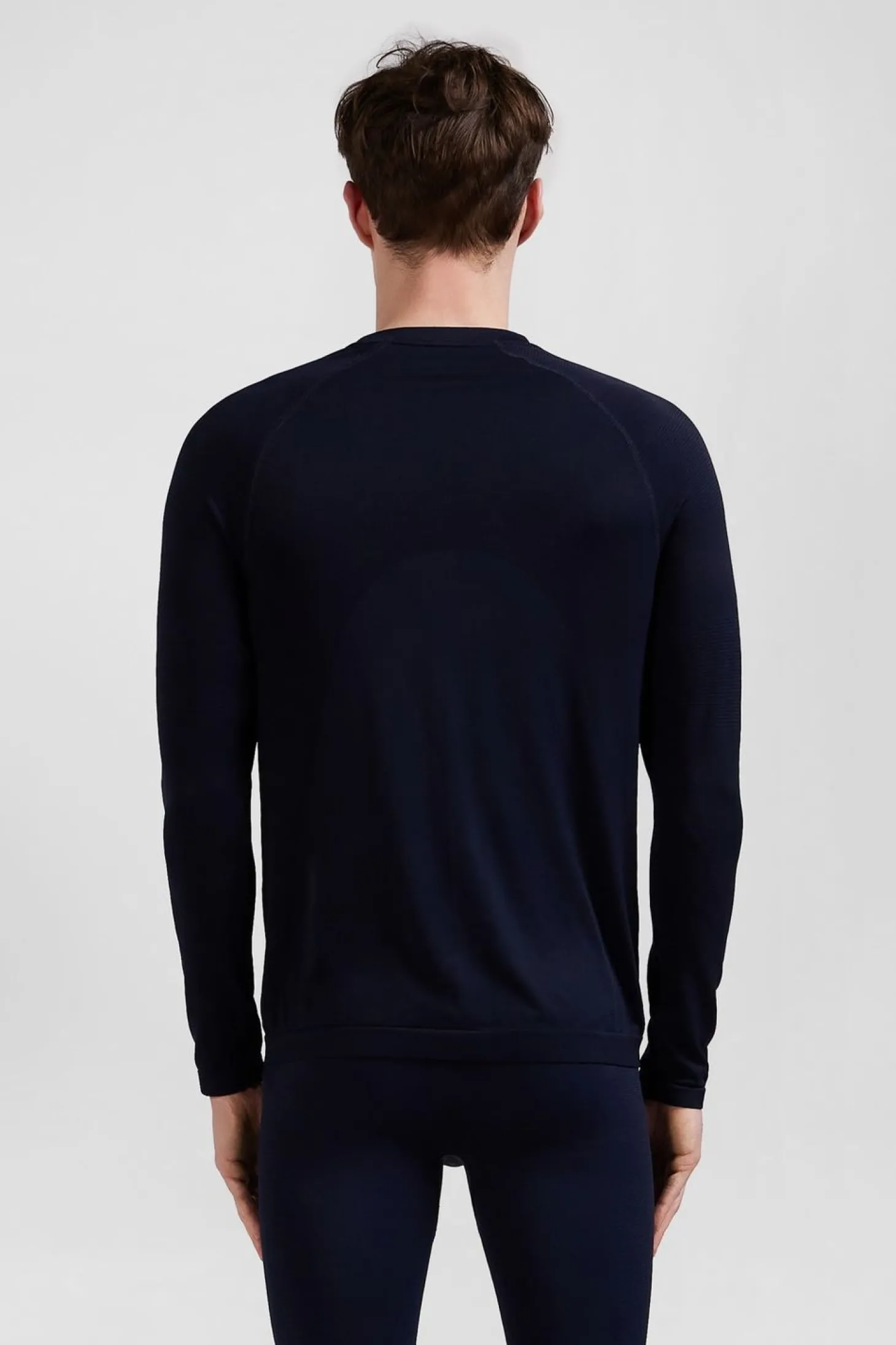 T-Shirt De Sport Manches Longues A Details Cercles Bleu Marine
