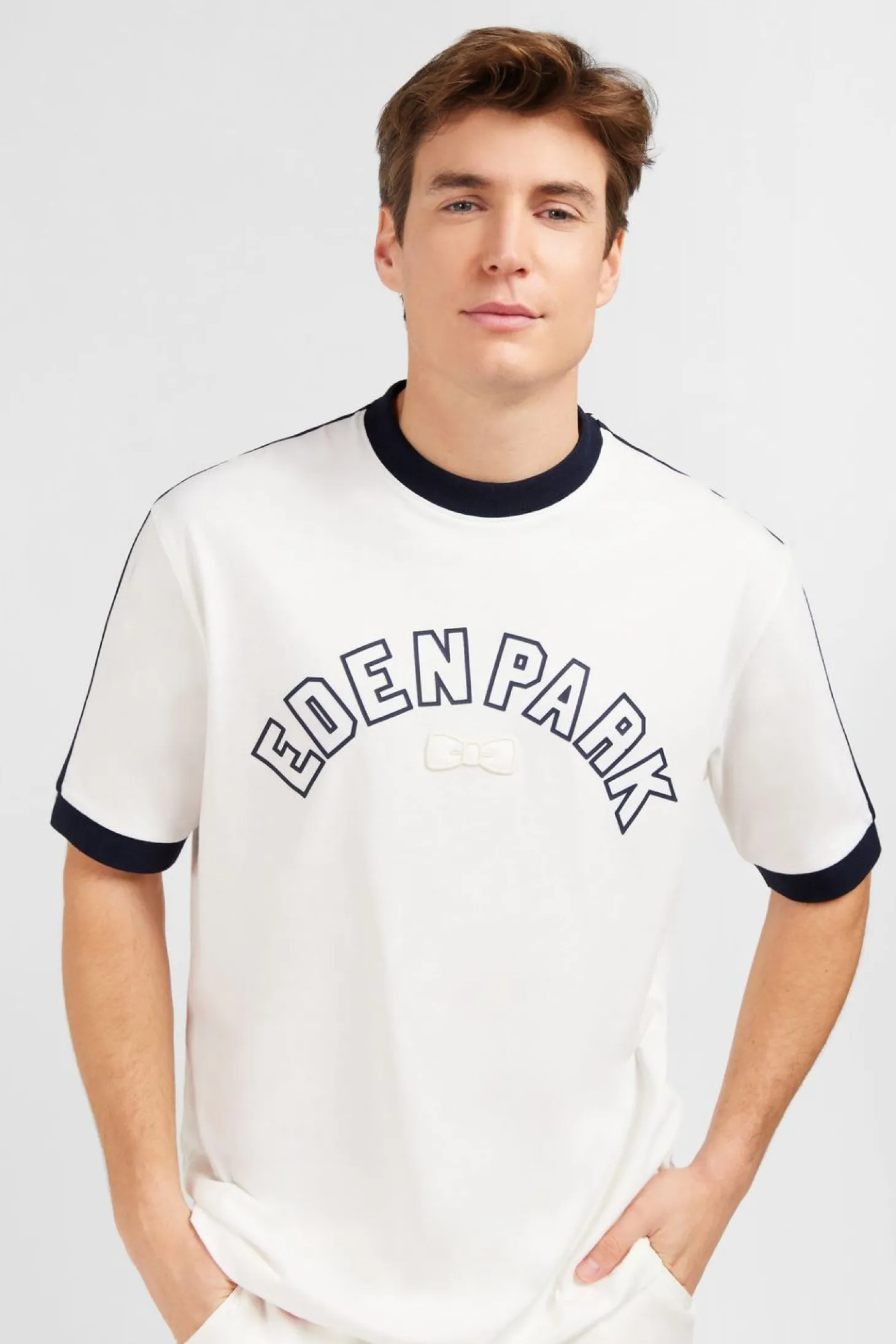 T-Shirt Ecru A Inscription Eden Park