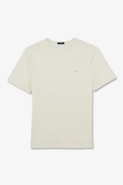 T-Shirt Ecru En Coton Flamme