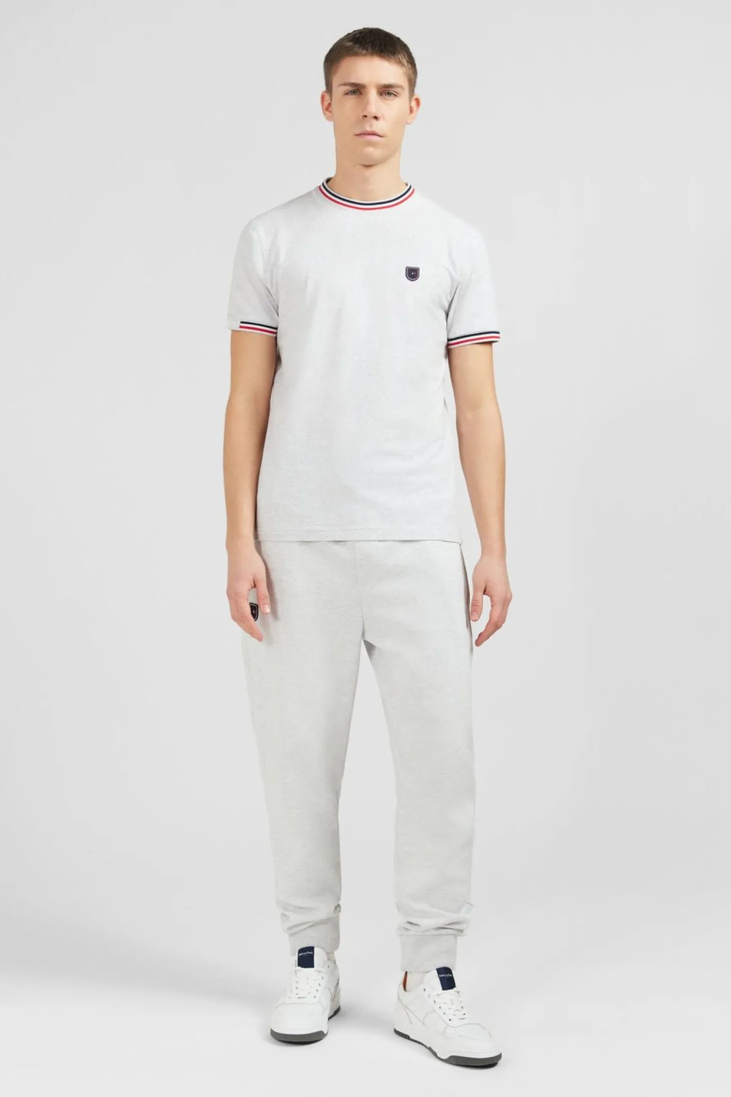 T-Shirt Gris Clair A Manches Courtes