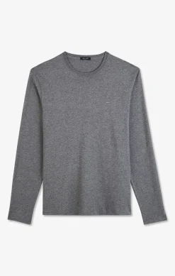 T-Shirt Gris Col Rond A Manches Longues