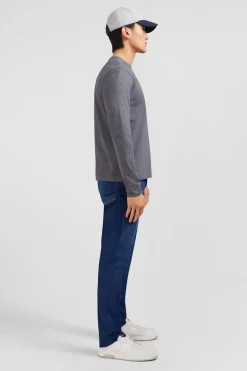 T-Shirt Gris Col Rond A Manches Longues