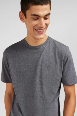 T-Shirt Gris Col Rond A Manches Courtes