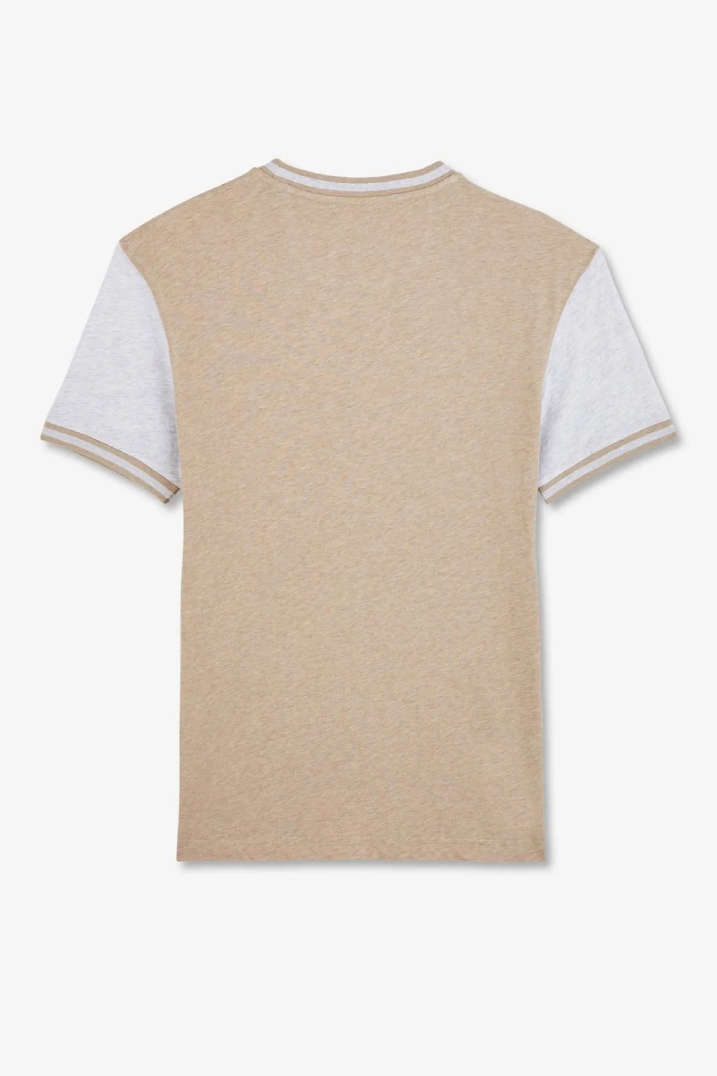 T-Shirt Manches Courtes Beige Colorblock