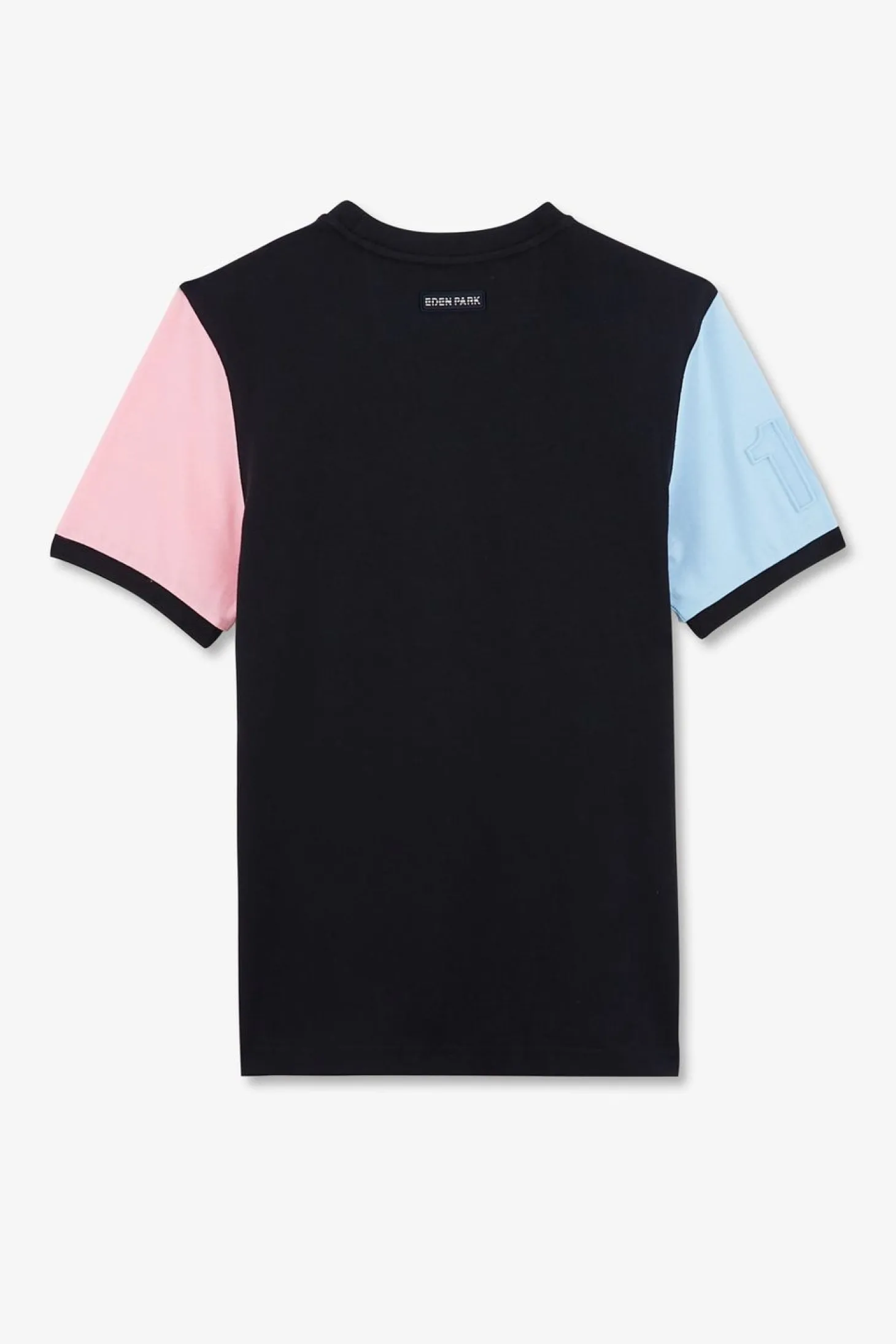 T-Shirt Manches Courtes Bicolores Marine En Coton