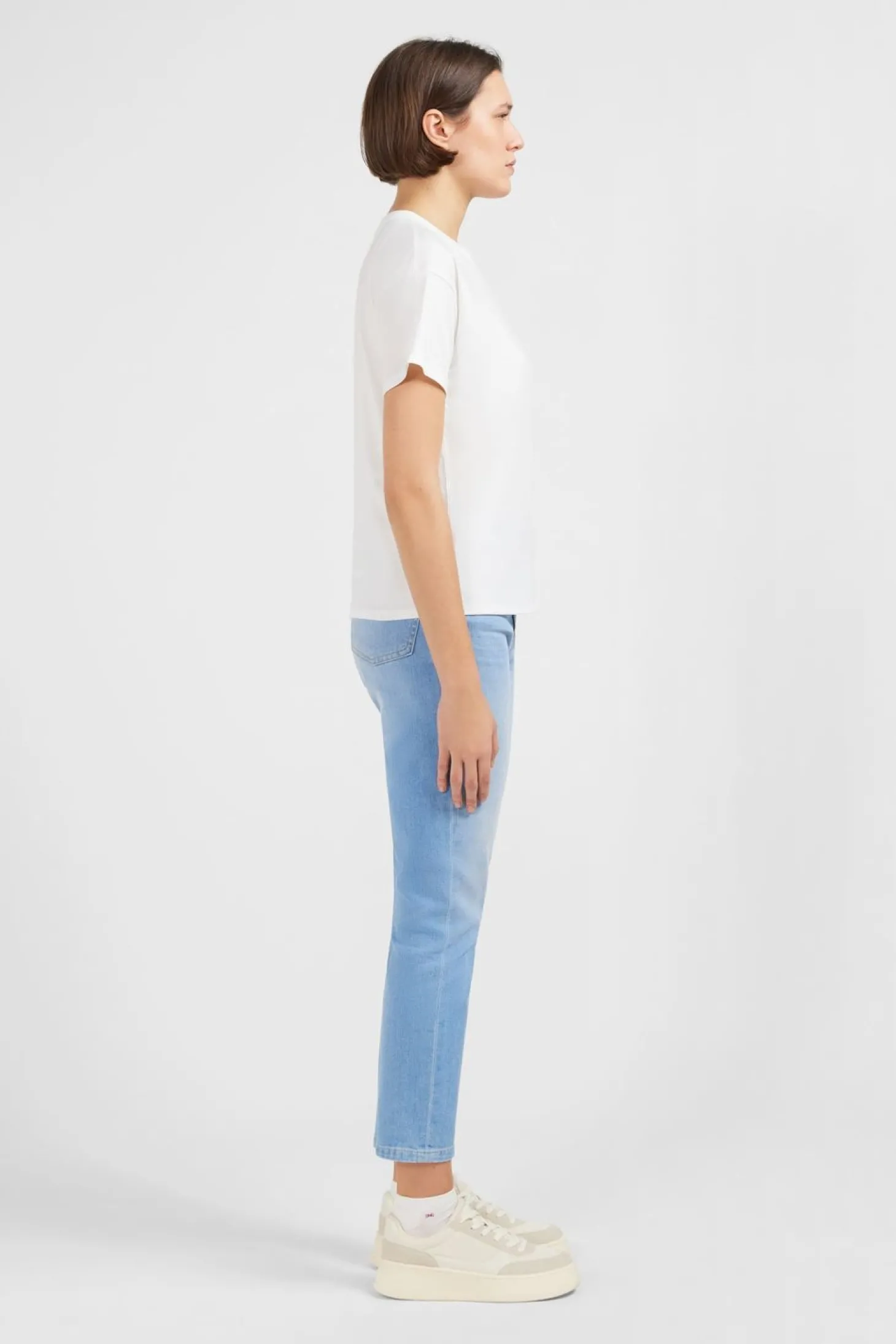 T-Shirt Manches Courtes Blanc Uni