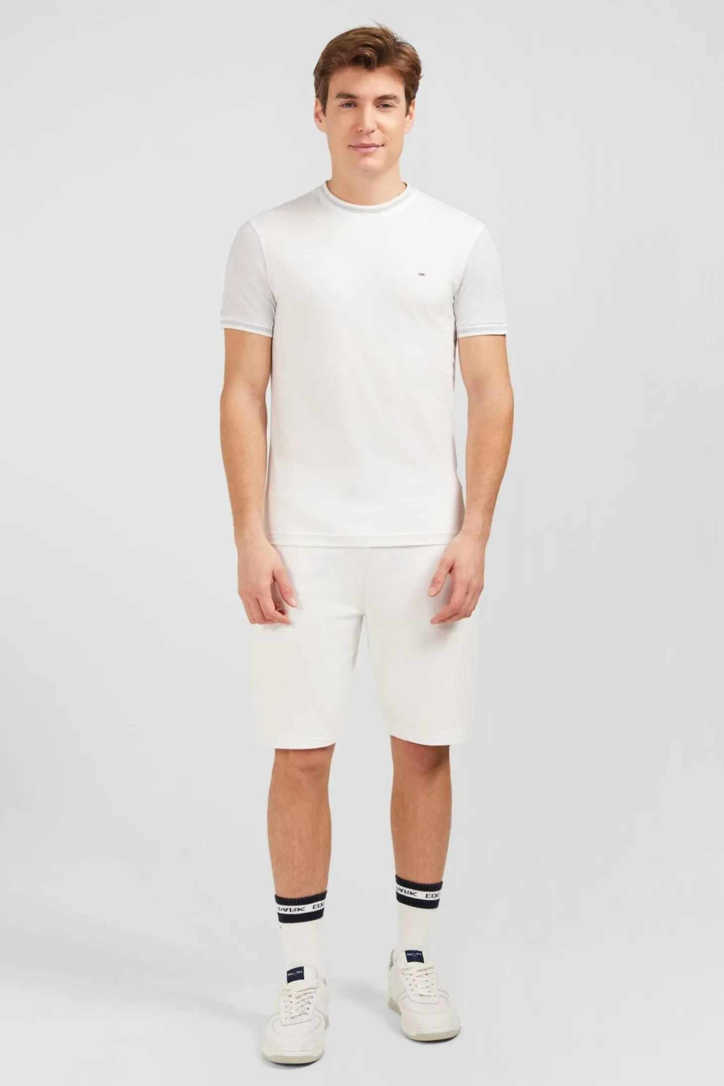 T-Shirt Manches Courtes Blanc Colorblock