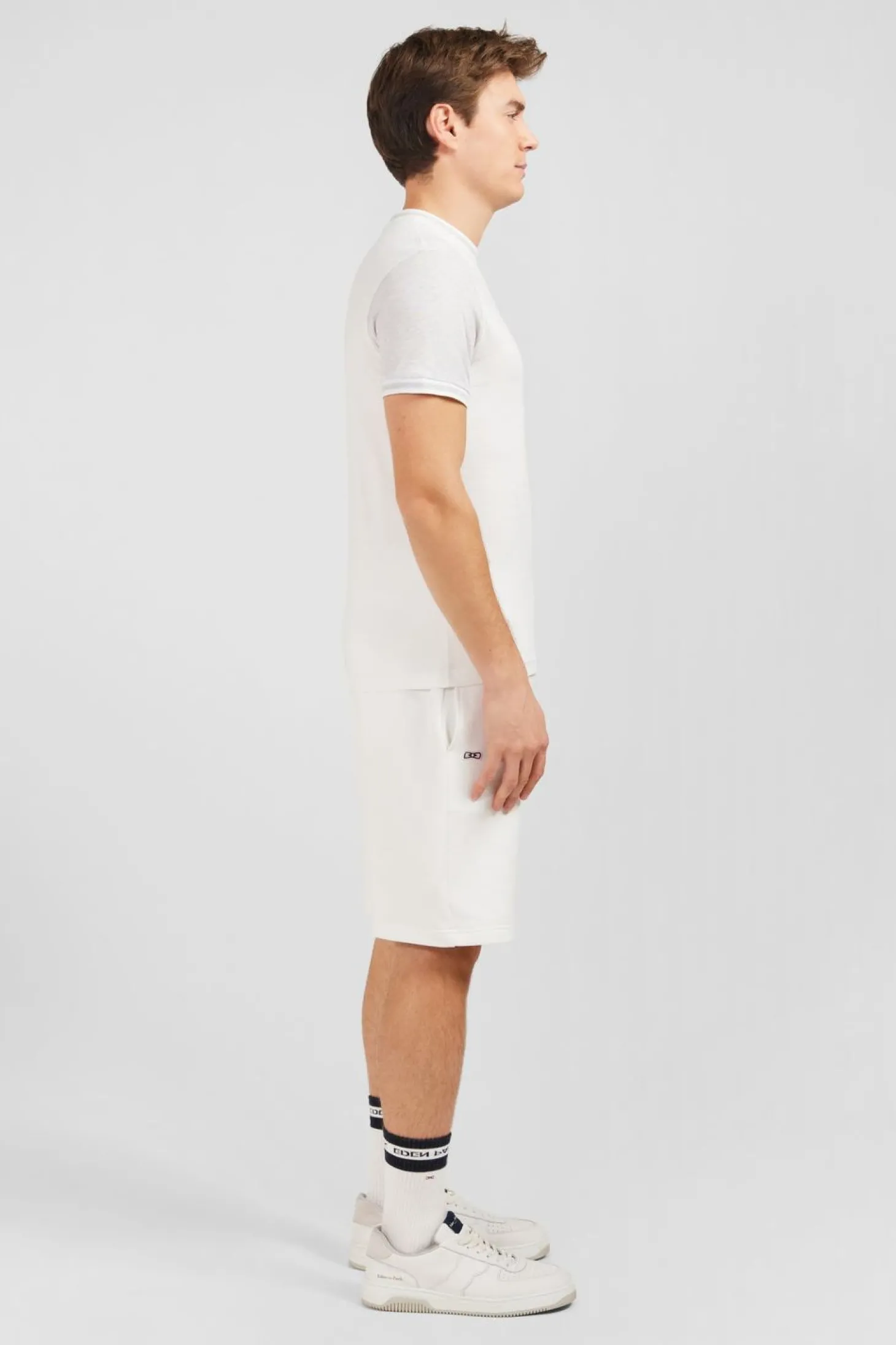 T-Shirt Manches Courtes Blanc Colorblock