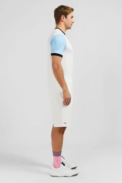 T-Shirt Manches Courtes Blanc En Coton Details Embleme