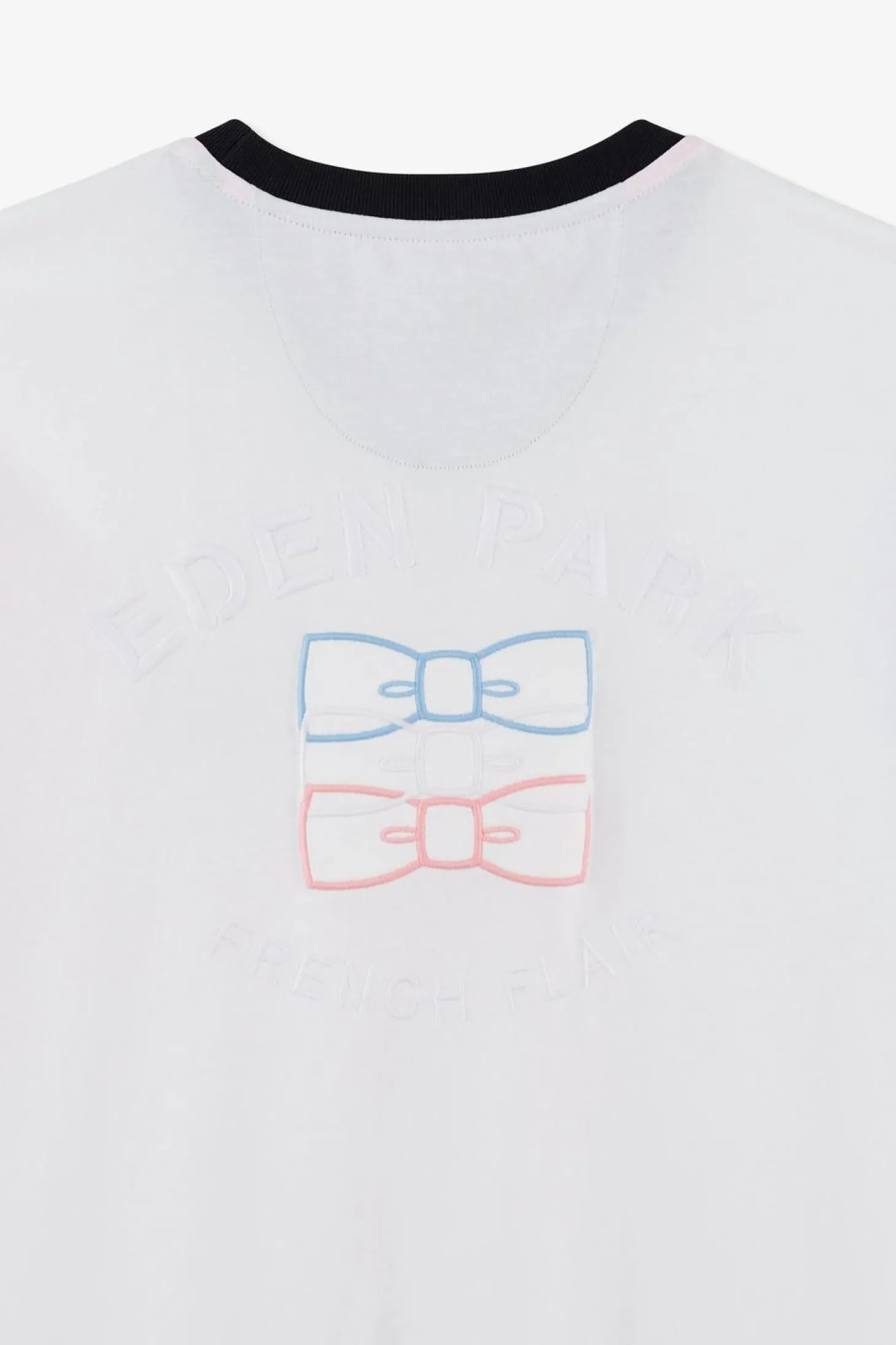 T-Shirt Manches Courtes Blanc En Coton Details Embleme