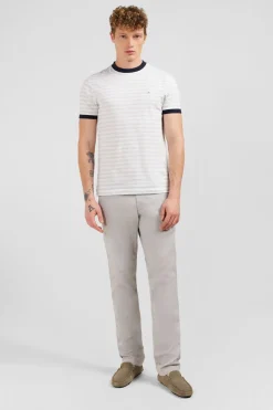 T-Shirt Manches Courtes Blanc Raye