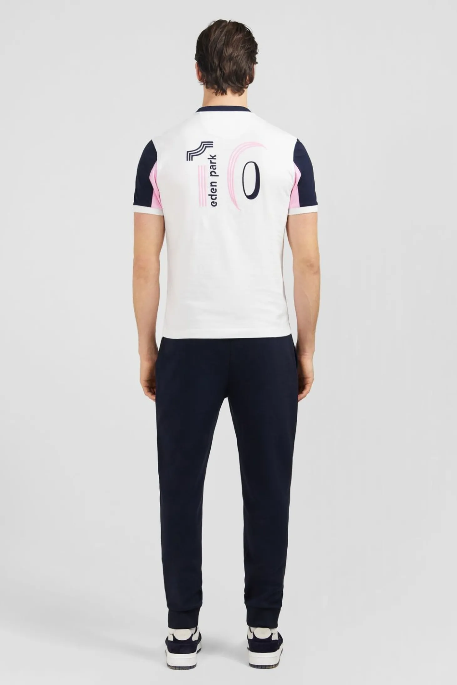 T-Shirt Manches Courtes Blanc En Coton Broderie Numero 10