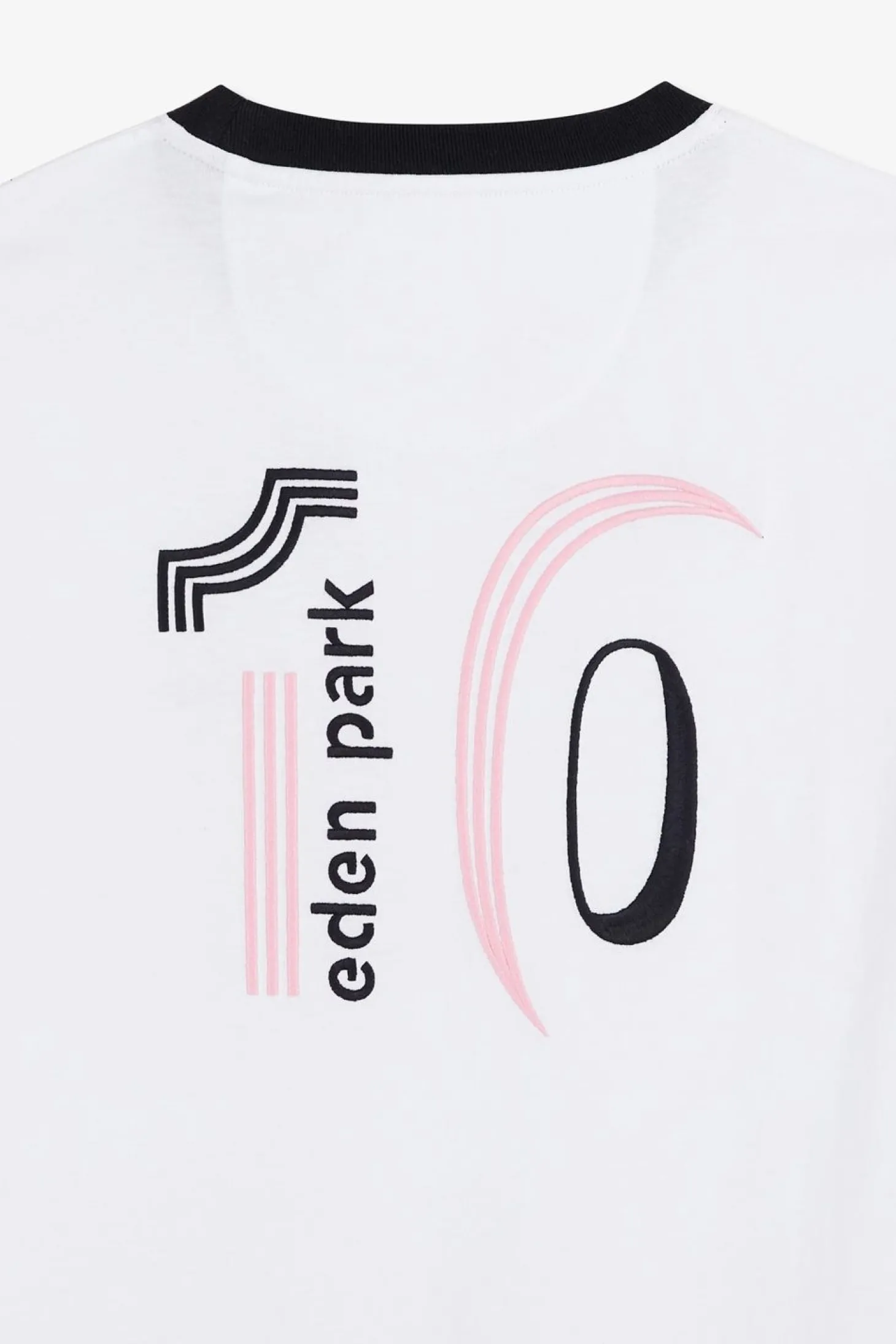 T-Shirt Manches Courtes Blanc En Coton Broderie Numero 10