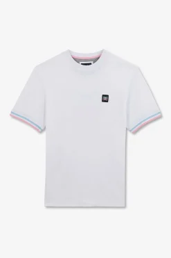T-Shirt Manches Courtes Blanc Avec Logo Reliefe