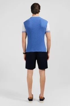 T-Shirt Manches Courtes Bleu Colorblock