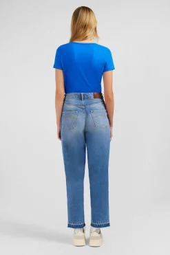 T-Shirt Manches Courtes Bleu En Coton Pima
