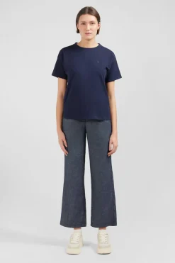 T-Shirt Manches Courtes Bleu Marine Uni