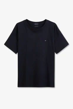 T-Shirt Manches Courtes Bleu Marine Uni