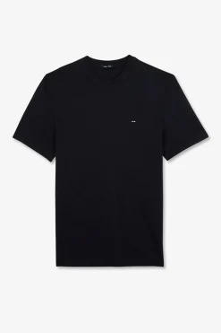 T-Shirt Manches Courtes Bleu Marine Uni