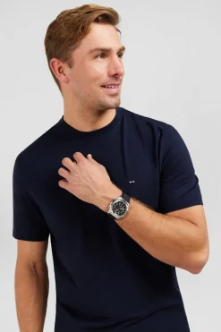 T-Shirt Manches Courtes Bleu Marine Uni